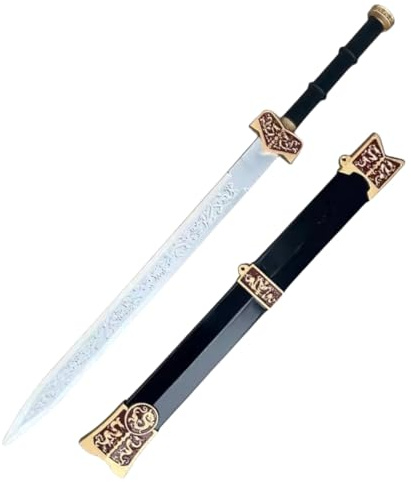 DAMDOS Spada samurai per Halloween, cosplay, spada kung fu, stile dinastia Han, gioco di ruolo, regalo di compleanno (rosso)