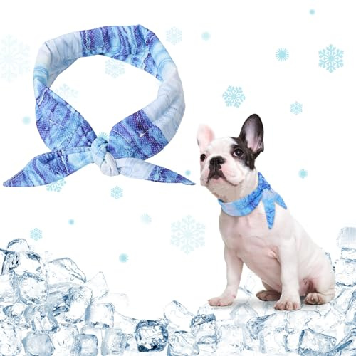 Hjumarayan Collare Refrigerante Cane, Bandana Refrigerante Cane Moda collare Rinfrescante per Cani Regolabile, Collare Refrigerante per Cani Ideale per Rinfrescare il Cane in Estate, S