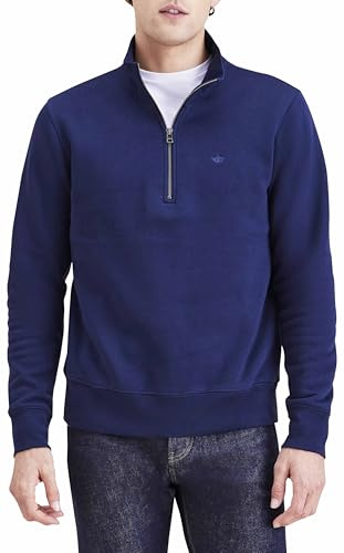 Dockers Herren Quarter Zip Sweater Sweatshirt, Navy Blazer, XS