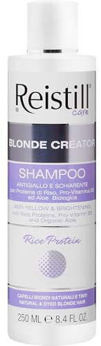 Reistill Shampoo Viola Antigiallo e Schiarente, Per capelli decolorati, biondi e grigi, Neutralizzante riflessi gialli, con Pro-Vitamina B5 e Aloe Vera 250 ml