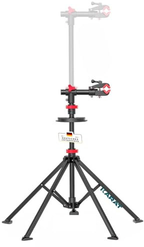 KARAT Fahrradmontageständer, Reparaturständer 360° Höhenverstellbarer Fahrradständer drehbar mit große Werkzeugablage Robust für Mountainbike Fahrräder bis 30 kg (Lois)