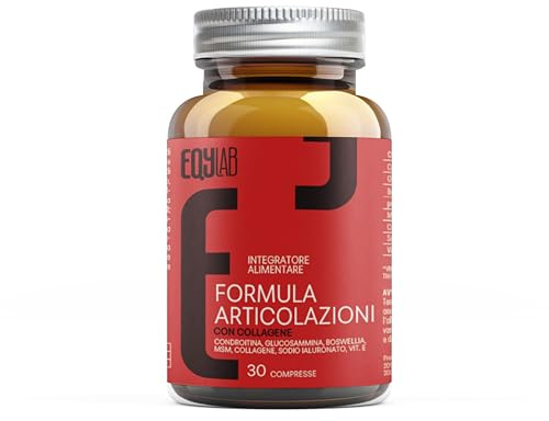 EQYLAB – Integratore Articolazioni con Condroitina, Glucosamina, MSM, Collagene, Acido Ialuronico e Boswellia per Mobilità e Benessere Articolare - 30 Compresse
