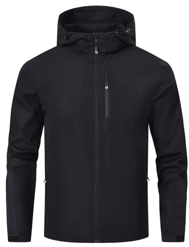 Huayuzh Mens Waterproof Jacket Men's Outdoor Jackets Lightweight Rain Coat Packable Windproof Softshell Hiking Camping