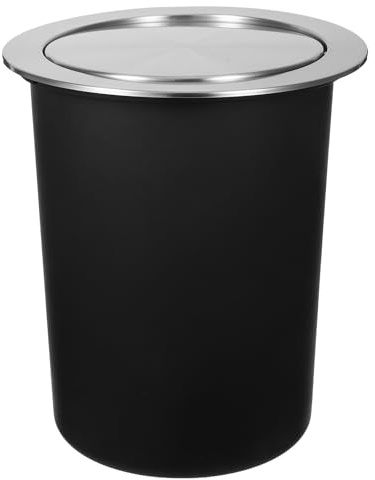DOITOOL Cubo de Basura de Cocina Empotrado Pequeño de Acero Inoxidable con Tapa Abatible Integrada, Diseño Ahorra Espacio, Control de Olores y Sellado Hermético para Uso en Cocina