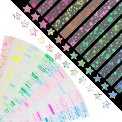 ZYEKIU Paper Star 630 PCS Strips Origami Paper Origami Star Paper Strips | 10 Colors Starry Gradient Glows Nightfor DIY Crafts Home and Party Decor Can Help Develop Children's Hands on Skills