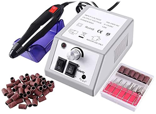 Ponceuse pour Ongles, Manucure éléctrique Ongles Machine à Manucure à Poncer Ponceuse Électrique manucure et pédicure avec 6 embouts ponçage pour Salon,Cadeaux + bague de ponçage