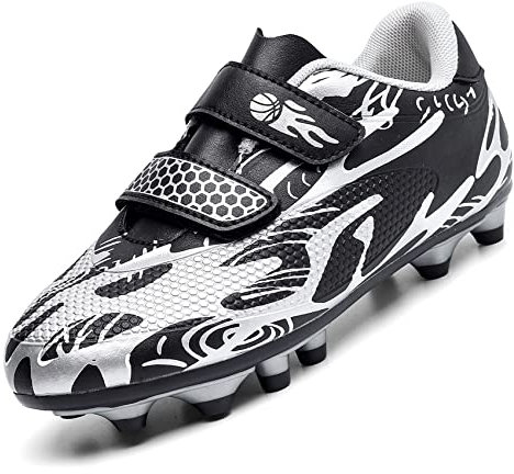 Unitysow Fußballschuhe Jungen Professionelle Fussballschuhe Kinder Athletics Trainingsschuhe Sportschuhe Mädchen Outdoor Spikes Football Schuhe,Schwarz,Gr.29
