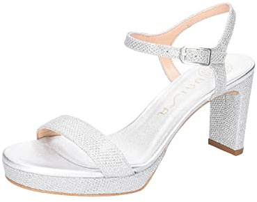 Unisa Soro_ev, Sandalia con talón Mujer, Plata, 36 EU