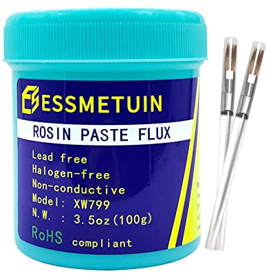 Essmetuin Rosin Paste Flux, No Clean Lead Free Rosin Soldering Paste For Phone Board Repair, Electric Soldering, PCB And BGA 3.5oz 100GR/Bottle With RoHS And Halogen Free