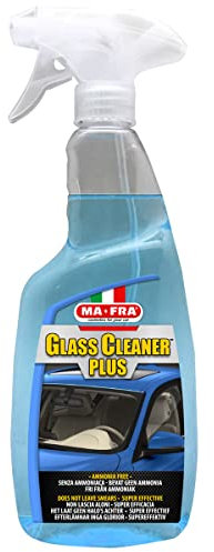 MAFRA, Glass Cleaner Plus, Pulitore Vetri Auto, Rimuove Sporco Ostinato da Finestrini, Parabrezza, Lunotto e Schermi Navigatori. Senza Ammoniaca e Non lascia Aloni, 750ml