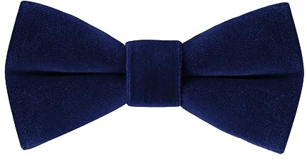 HOULIFE Sammetsfluga för barn – justerbar förknuten fluga för pojkflickor, enfärgade fjärilsflugor för fest, boll, bankett, bröllop med presentask, Mörkblått, 10x5cm