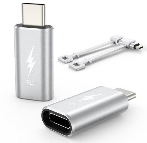 TechMatte für Lightning-auf-USB-C-Adapter, PD Schnelles Aufladen, Kompatibel mit iPhone 15/Plus/Pro/Pro Max/MacBook/Tablet/Samsung/Google und mehr Typ-C-Geräte, Kein OTG-Gerät (2 Stück)