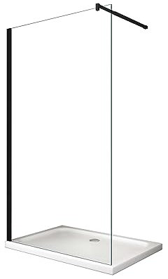 LANERI PARETE DOCCIA WALK IN TELAIO NERO H 200 8 MM (118-120 H 200)