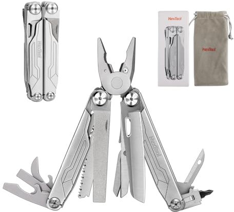 NexTool Muiltool, Multifunktionszange, 19 IN 1 Multitool Werkzeug mit Zange Klappmesser, Schraubendreher, Schere, Multi-Tool Multifunktion, Stainless Steel Camping Zubehör, Geschenk für Männer