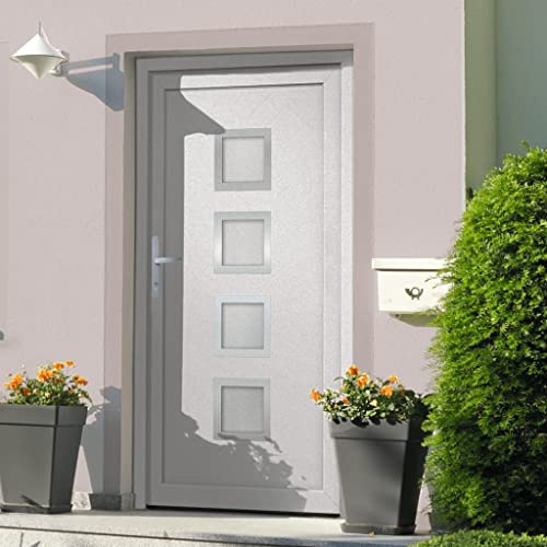 Rantry Porta Ingresso Bianca 108x208 cm in PVC, Decor da Mobili Porta Ingresso, Portoncino Ingresso Esterno, Porte da Interno HB