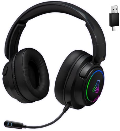 The G-Lab - Korp Iridium - Cascos Gaming inalambricos 2.4GHz & Bluetooth, Audio, Micrófono Desmontable, Autonomía 45H, RGB - Cascos PS5, PS4, Xbox, PC, Switch, Android, iOS – Nuevo