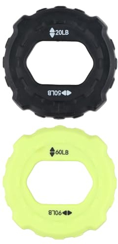 Lot de 2 renforçateurs de préhension en silicone avec quatre niveaux de résistance, convient pour l'entraînement musculaire, le soulagement du stress, noir, vert