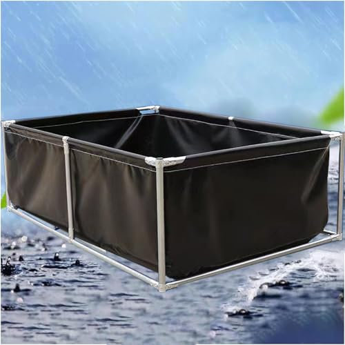 DECAKE Piscina Plegable, Estanque Temporal para Peces, Estanque prefabricado, Cisterna para acuicultura, Tanque para Peces al Aire Libre, Estanque Grande, Piscina con Estructura, almacena
