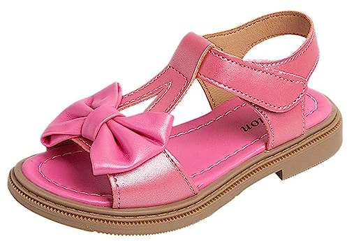 Nidddiv Chaussures d'apprentissage de la marche pour bébé fille - Sandales ouvertes - Bride de cheville - Chaussures de mariage pour tout-petit - Bowknot - Chaussures de princesse pour bébé