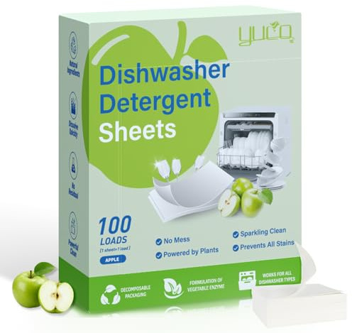 100 Stück Spülmaschinentabs Ohne Plastik Geschirrspültabs Ohne Chemie Spülmaschinenblätter Kraftvolle Reinigung Spültabs Spülmaschine Schnell Löslich Tablets Dishwasher Sheets Keine Rückstände