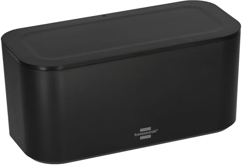 Brennenstuhl Caja de Cables para regletas de enchufes (Caja de plástico Especial ABS, Dimensiones Interiores: 296x129x134mm, Ideal para el hogar, la Oficina y Las Zonas de recepción) Negro