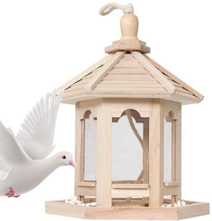 Casa Colgante para de | Dispensador de Alimentos de Madera para Salvajes, Suministros de alimentación para al Aire Libre para carboneros, carpinteros, trepador