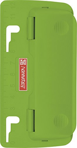 Brunnen 102065052 Taschenlocher Colour Code (zum Abheften, mit Linealprägung und Niederhalterfunktion) grün / kiwi