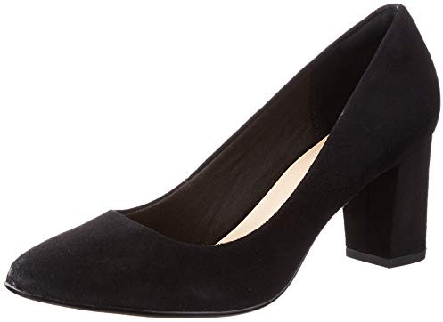 Clarks Pompa Aubrie Sun da Donna, Pelle Scamosciata Nera, 40 EU