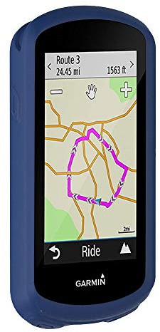 subtel - Coque de Protection Silicone Bleu pour GPS de vélo Garmin Edge 1030 / Edge 1030 Plus - Cover Bumper pour système de Navigation Qui Fonctionne avec Support vélo, Moto et Auto