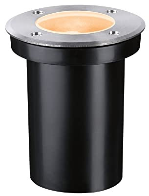 Paulmann 94732 LED Außenleuchte Bodeneinbauleuchte Goldlicht insektenfreundlich IP65 rund 110mm 2200K 4,3W 320lm 230V Edelstahl, Kunststoff GU10