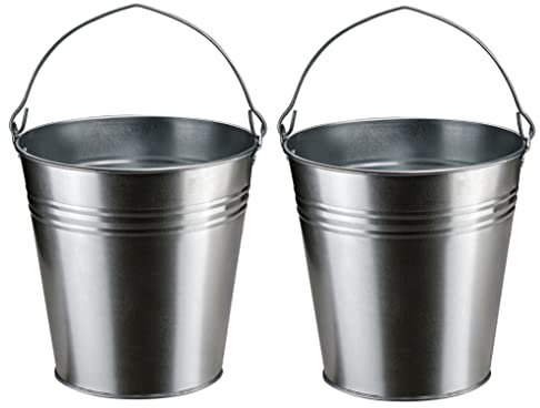2X Stahleimer verzinkt 10 Liter | Metalleimer | Zinkeimer | Blecheimer | Eimer | Garteneimer | Ascheeimer | 2 Stück