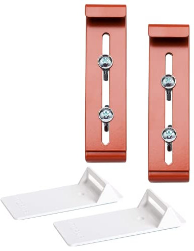 Plastia FixPot Supporto per Fioriera da Balcone Invisibile - 2 Pezzi -Blocca Vasi Davanzale - Fissaggio senza Trapano - Colore Terracotta