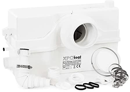 XPOtool 4/2 Kleinhebeanlage 800 W mit Häcksler, Hebeanlage bis 9 m Höhe, Abwasserhebeanlage mit 4 Einlässen, Fäkalienhebeanlage für WC und Dusche