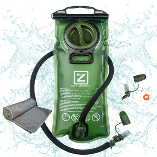 Zee Best Hygienische Trinkblase (3L) Hygienische Eigenschaften: Leicht zu reinigen, doppelte breite Öffnungen, mehrere Mundstücke mit Schnellanschluss, BPA-frei, auslaufsicher – Wandern, Radfahren