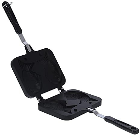 Leapiture Piastra per Waffle Doppia Piastra per Waffle Piccola Piastra per Waffle a Forma di Pesce Macchina per Torte per Waffle Padella Antiaderente Doppia Padella Macchina per