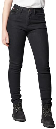 Bikers Gear Australia BGA Jeans de moto pour femme - Pantalon de protection en Kevlar extensible - Avec protection amovible au niveau des hanches et des genoux, Noir , 44