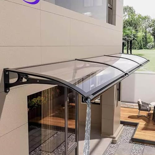 Auvent De Porte D'entrée Extérieure,Aluminium Auvent de Terrasse,Auvent De Porte D'EntréE,Auvent avec Grande Gouttière,Protection Contre la Pluie et la Neige,80x200cm/31x79in