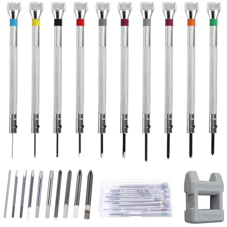 GIONAR 21Pcs Watch Screwdriver Set,0.6-1.6 mm Precision Screwdriver Kit, Small Screw Driver Set for Watch Repair, Jewelers Tools, Micro Screwdrivers with Storage Case