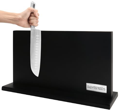 DAWNTREES Black Large Magnetic Knife Holder,40 CM Double-Sided Magnetic Knife Block Kitchen Counter Universal Knife Display Rack Multifunctional Storage