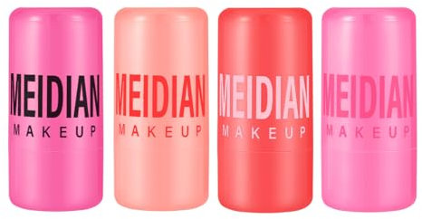 4er-Pack Jelly Blush Rouge-Stick-Set, All-In-One-Rouge für Wangen und Lippen feuchtigkeitsspendende Jelly Tint Sticks leichtes Make-up-Set für Mädchen und Frauen