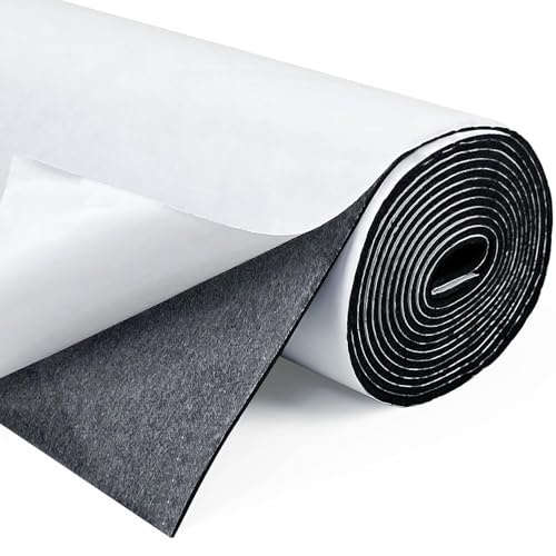 SDLDEER Self Adhesive Foam Roll, 300mm(W) x 3mm(T) x 3m(L) Foam Sheets, DIY Multifunction Neoprene Rubber Sheets Pads for Furniture Protection, Non-Slip, Sound Insulation, Shock Absorption (Black)