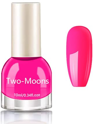 Hot Pink Nail Polish - Bright Pink Nail Varnish - Quick Dry 10ml Neon Pink Nail Varnish Breathable Water Based Long Lasting Nail Polish for NailArt DIY at Home