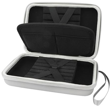 Estuche de transporte para dardos profesional resistente de EVA con 12 ranuras para dardos y bolsillos para accesorios, 20,4 x 14,4 x 5,5 cm, gris, M, 32 x 32 cm