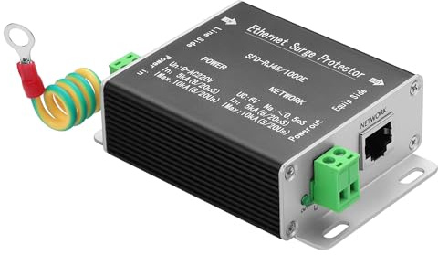 GINTOOYUN Ethernet Surge Protector Gigabit, Ethernet Lightning Arrest Network övervakning kamera strömförsörjning 2-i-1 blixtnedslag blixtnedslag