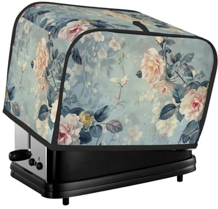 Toaster Cover 4 Slice with Floral Pattern Dustproof Bakeware Protection Wide Slot Reusable for Kitchen Small Appliance TC705