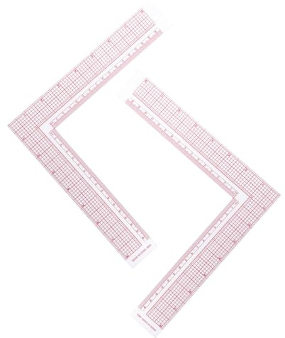 ABOOFAN 2 pièces Règle de Couture Équerre Tailleur avec Graduations Intégrées Outil Léger et Flexible pour Patronnage Coupe et Ajustement de Vêtements