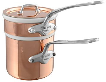 Mauviel 6104.12 M'Héritage 150S Kochtopf Wasserbad 12 cm, Edelstahlguss, verzinntes Kupfer