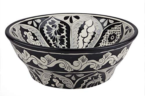 Atalaya – Talavera mexikansk tvättställ – Cerames | tvättställ 40,5 x 15 cm | Tvättfat från Mexiko för badrum, rustikt kök
