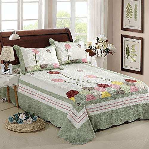 Dessus De Lit 2 Personnes Boutis， Couvre Lit Matelassé De Luxe Coton Patchwork， Couverture,Y-230X250CM