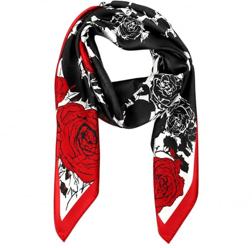 MAIRY Silk Bandana Ladies Scarves Lightweight Neck Scarf Square Head Scarfs for Women Hair Wrap for Sleeping 07402